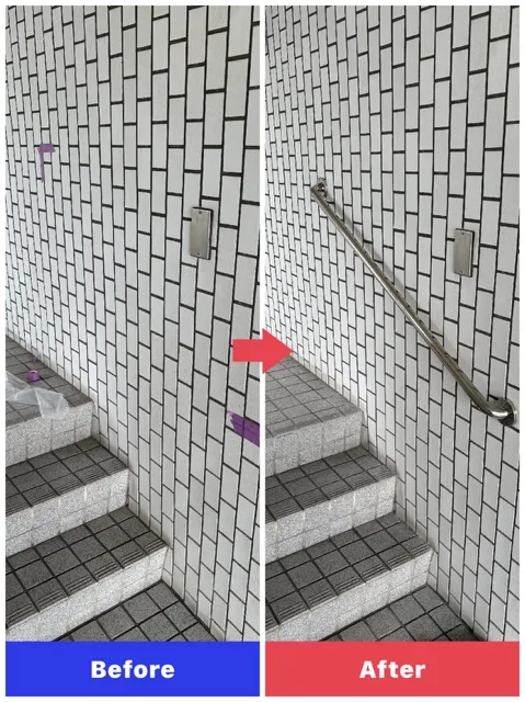 手すり取付作業